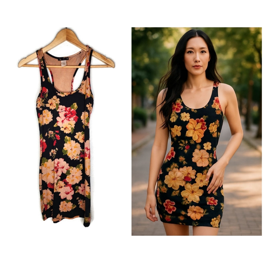 Y2K Floral Racerback Mini Dress by 579 Size XS
